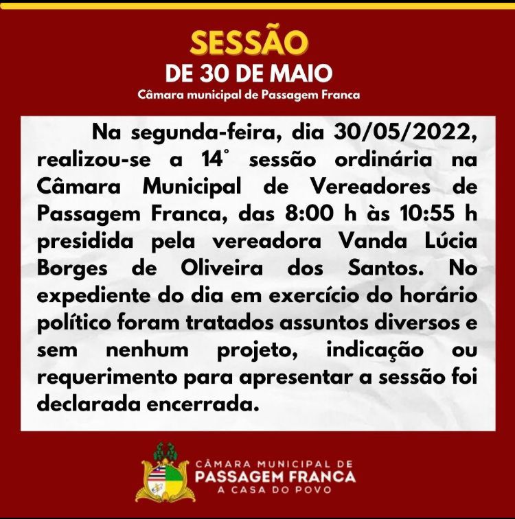 SESSÃO 30 DE MAIO