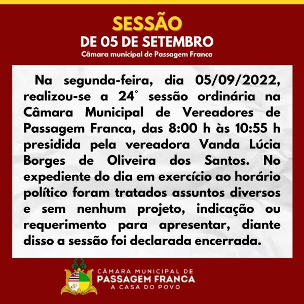 SESSÃO 05 DE SETEMBRO