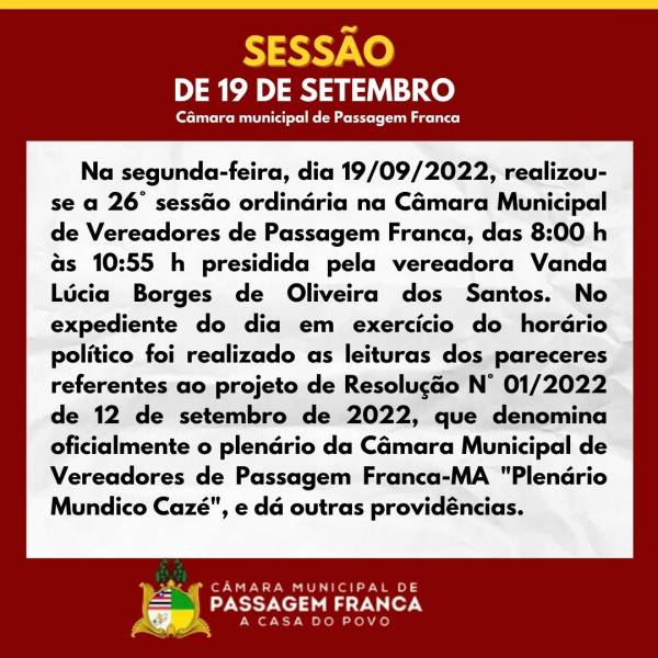 SESSÃO 19 DE SETEMBRO